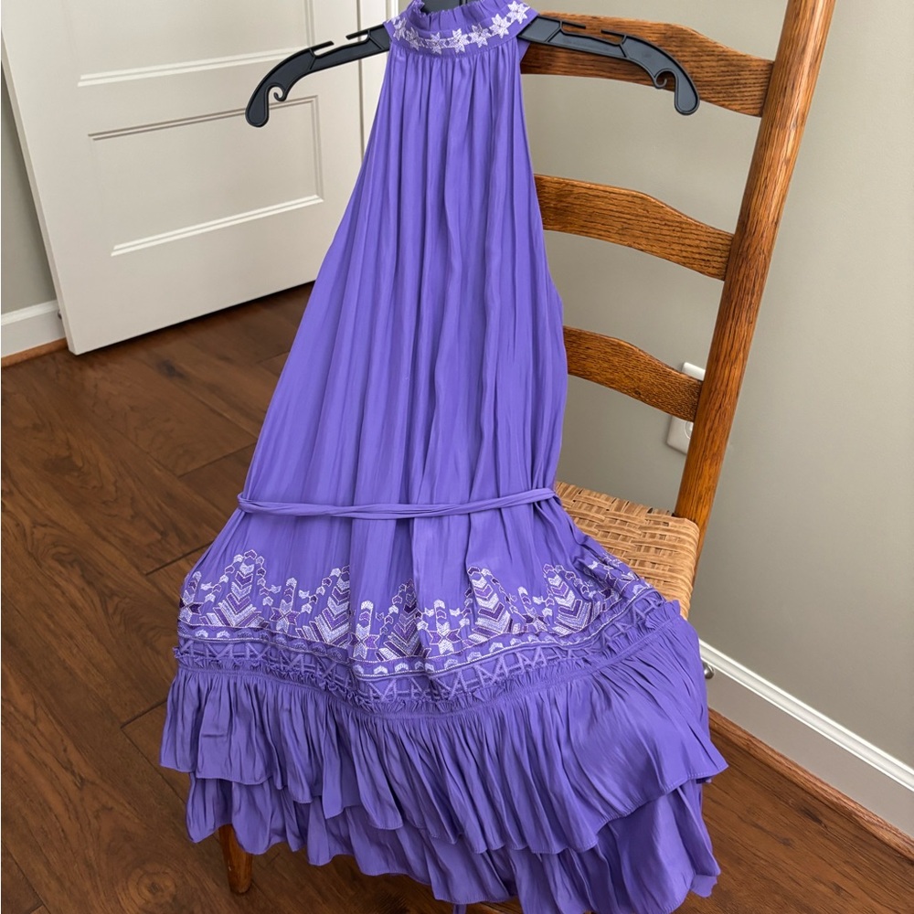 Ramy Brook Angeline Purple Sleeveless Dress. Lined half bottom